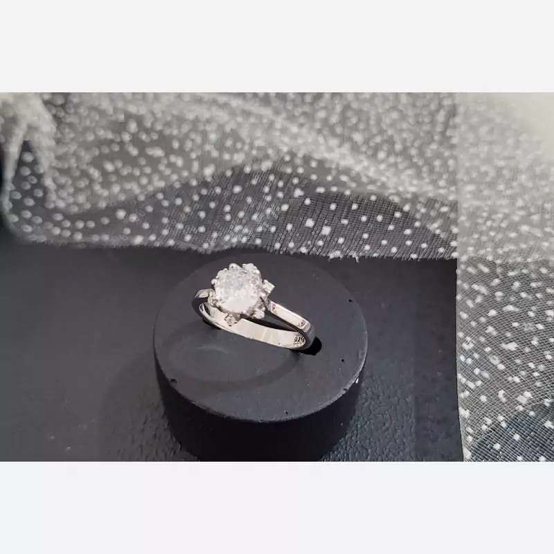 انگشتر زنانه نقره تک نگین